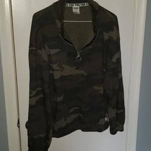 Pink camo 1/4 zip size L